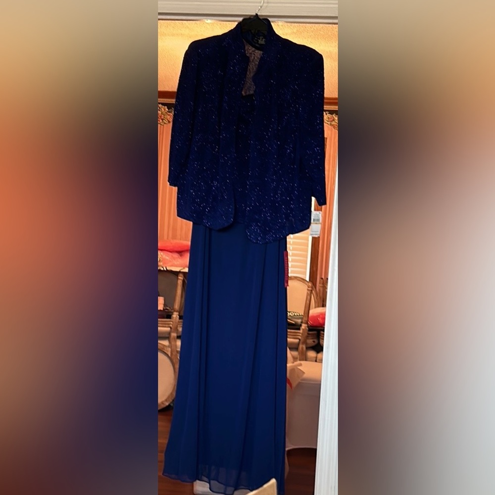 Alex Evening Jacket Dress. Size 24W. Electric Blue and beautiful!!!